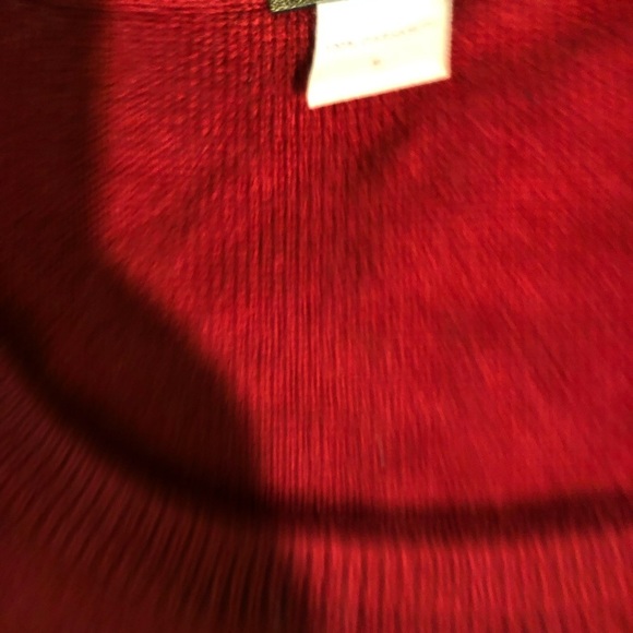 Zoe Couture Red Cashmere Sweater — Women’s Small, Soft Knit, Zip-Sleeve Detail - Picture 10 of 10